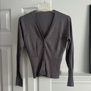 Gray Button-Up Cardigan